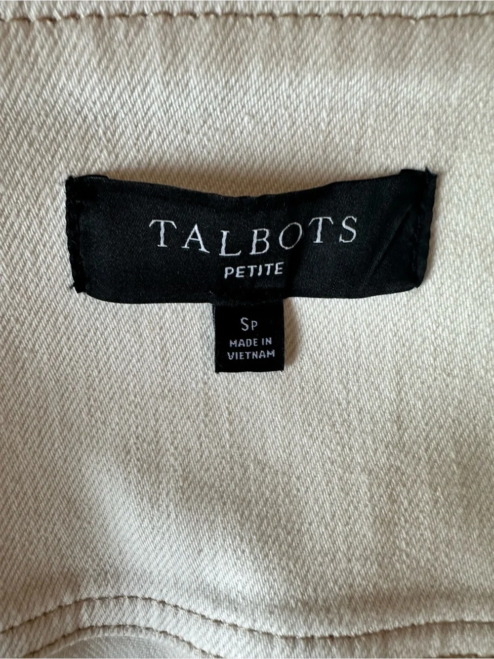 Talbots Cream Utility Jacket with Stand Collar